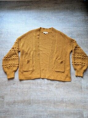Madewell Bobble Slouchy Cardigan Antique Gold Size XS
